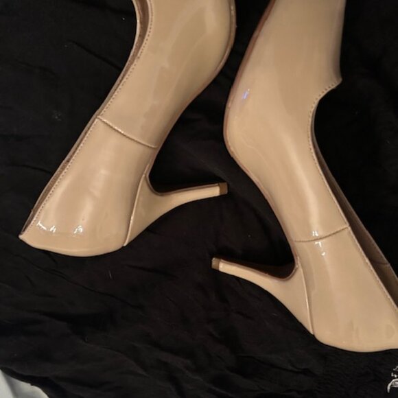 womens size 7 high heel seven shoes sexy tan nude heels - Picture 5 of 7
